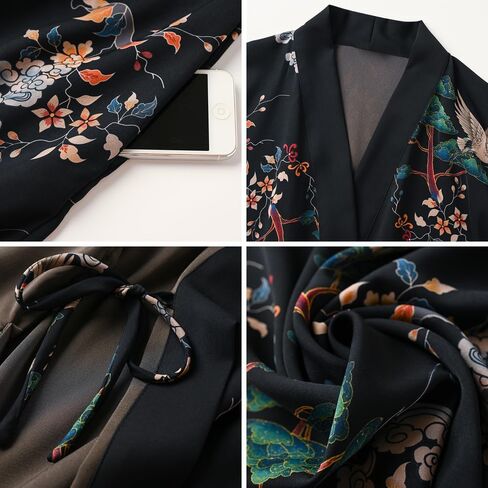 Ledamon Women's Kimono Short Robe for Women - Pocket Floral Bathrobe Nightgown in Kuwait