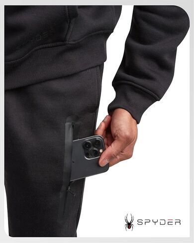 SPYDER MENS TRACK SUT - 2 قطعة من الرجال النشطين الصوفي zip up هوديي و sweatpants jogger ، والتعرق للرجال (S -XXL) in Kuwait