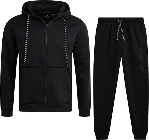 SPYDER MENS TRACK SUT - 2 قطعة من الرجال النشطين الصوفي zip up هوديي و sweatpants jogger ، والتعرق للرجال (S -XXL) in Kuwait