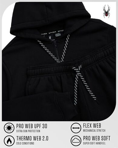 SPYDER MENS TRACK SUT - 2 قطعة من الرجال النشطين الصوفي zip up هوديي و sweatpants jogger ، والتعرق للرجال (S -XXL) in Kuwait