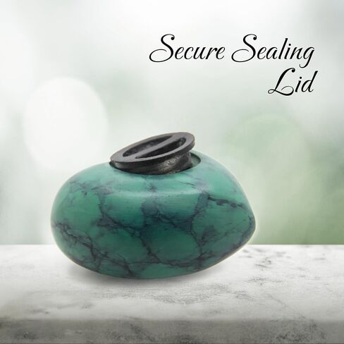 Heart Urn for Human Ashes - Mini Cremation Urn with Easy Secure Lid Opening - Keepsake Urn with Durable Stand for Loved One Ashes, Blue in Saudi Arabia