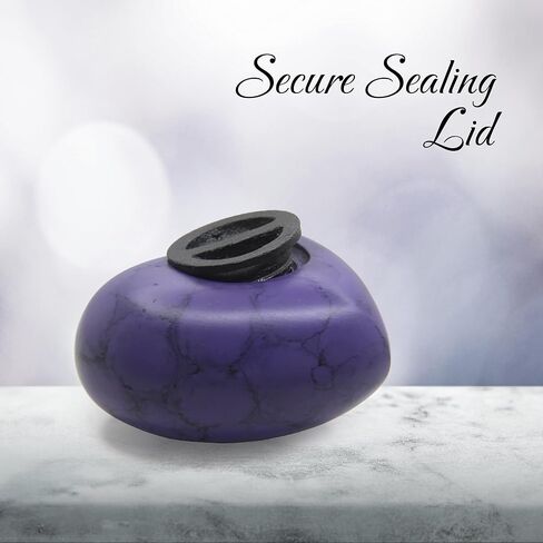 Heart Urn for Human Ashes - Mini Cremation Urn with Easy Secure Lid Opening - Keepsake Urn with Durable Stand for Loved One Ashes, Blue in Kuwait