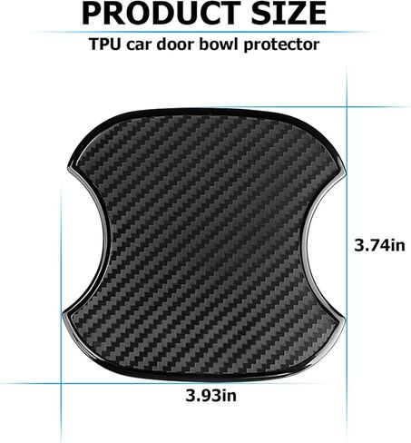 Mandark Car Door Handle Cup Scratch Protector, 4PCS 3D TPU Carbon Fiber Vehicle Door Bowl Sticker, Automotive Door Handle Paint Protective Film Cover Accessories, Universal for Most Cars (Large) in Kuwait