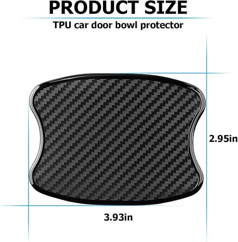 Mandark Car Door Handle Cup Scratch Protector, 4PCS 3D TPU Carbon Fiber Vehicle Door Bowl Sticker, Automotive Door Handle Paint Protective Film Cover Accessories, Universal for Most Cars (Large) in Kuwait