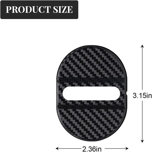 Mandark Car Door Lock Latches Cover, 4PCS Carbon Fiber Vehicle Door Lock Latches Protector, Automotive Door Lock Protection Trim Decoration Accessories, Universal for Most Cars (Black) in Kuwait