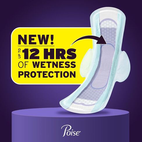 Poise Overnight Ultra Thin Incontinence & Postpartum Pads with Wings for Bladder Leaks, 8 Drop Extra Absorbent, Long Length, 20 Count in Saudi Arabia
