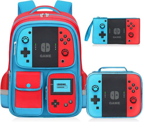 School Backpack for Boys - Gamer Boys Backpack for Kids Children Elementary Middle School - Students Bag for Ages 6-18,17″ Video Game Bookbag Travel Back Pack in Kuwait