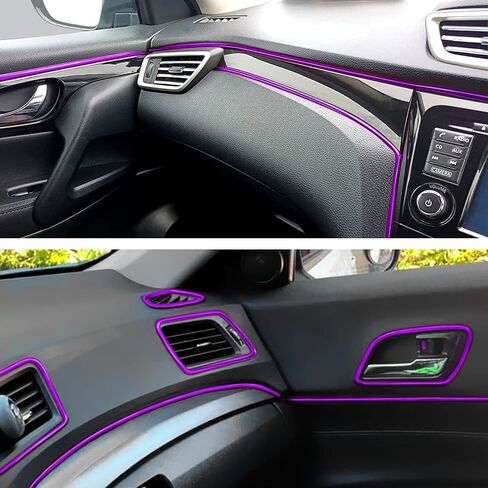Car Interior Trim Strips - 16.4ft/5M Universal Blue Car Decor Car Gap Fillers Automobile Molding Line Decorative Accessories DIY Flexible Strip Garnish Accessory with Installing Tool in Kuwait