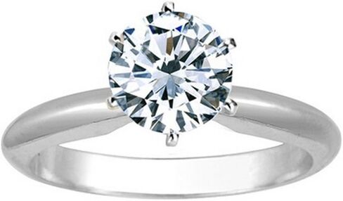 2 Ct Round Cut 6 Prong Solitaire Diamond Engagement Ring 14K White Gold (J Color SI2 Clarity) in Kuwait