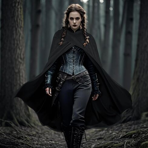 L'VOW Renaissance Cape with Hood Medieval Hooded Cape Halloween Sorcerer Hobbit Costume Cosplay in Kuwait