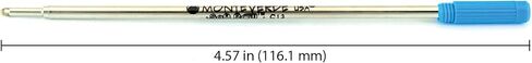 Monteverde Ballpoint Refill to Fit Cross Ballpoint Pens, Medium Point, Soft Roll, Blue / Black, 2 per Pack (C132BB) in Kuwait