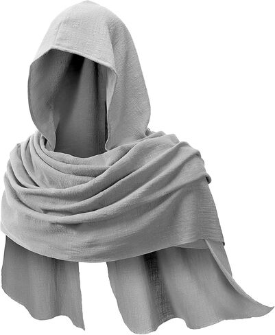 Adult Medieval Renaissance Hooded Cowl Multifunctional Scarf Shawl Cape Halloween Cosplay Costume Accessories in Kuwait