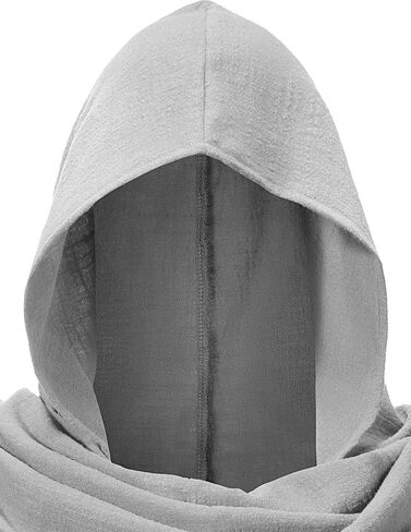 Adult Medieval Renaissance Hooded Cowl Multifunctional Scarf Shawl Cape Halloween Cosplay Costume Accessories in Kuwait