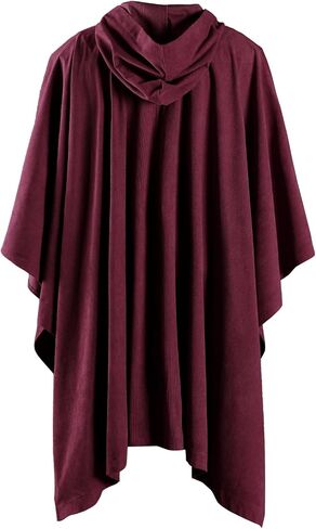 HiiFeuer Medieval Corduroy Hooded Cloak with Adjustable Brooch, Fantasy Poncho Renaissance Costume Cape Ren Faire Cosplay in Saudi Arabia