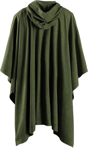 hiifeuer corduroy corduroy cloak مع بروش قابل للتعديل ، الخيال poncho costume case cape ren faire in Saudi Arabia
