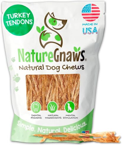 حلقات وتر تركيا من Nature Gnaws USA بحجم 8 أونصة - حلوى مضغ طبيعية للكلاب - صُنعت في الولايات المتحدة الأمريكية in Kuwait