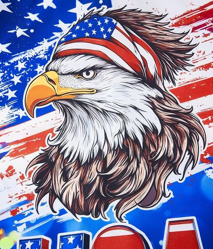 RAISEVERN Patriotic Shirts for Men 4th of July America Flag Hawaiian Shirt Button Down Short Sleeve in Saudi Arabia
