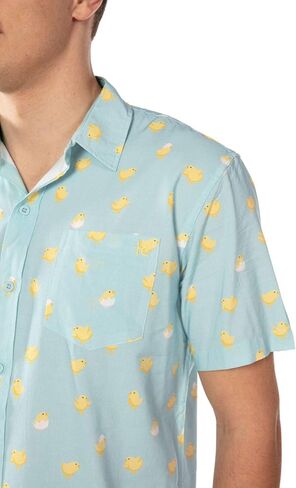 Tipsy Elves Easter Shirts for Men Peeps® Officially Licensed Men’s Short Sleeve Button Down Pastel Vacation Hawaiian Shirt in Kuwait