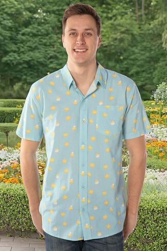 Tipsy Elves Easter Shirts for Men Peeps® Officially Licensed Men’s Short Sleeve Button Down Pastel Vacation Hawaiian Shirt in Kuwait