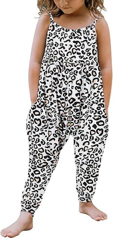 Kislio Toddler Baby Girls Jumpsuit One Piece Mermaid Romper Sleeveless Strap Summer Outfits Pockets Clothes 1-6 Years in Saudi Arabia