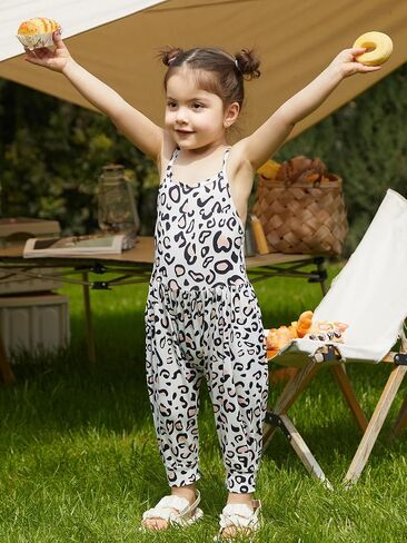 Kislio Toddler Baby Girls Jumpsuit One Piece Mermaid Romper Sleeveless Strap Summer Outfits Pockets Clothes 1-6 Years in Saudi Arabia