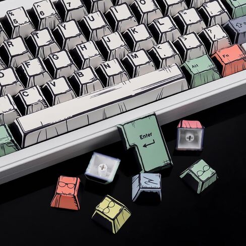 Tsungup PBT Keycaps 138 مفتاحًا Mao Profile Keycaps لطيف رياض الأطفال مخصص Keycaps Pastel Keycaps مجموعة كاملة من صبغ التسامي لتخطيط ANSI Cherry MX Switches لوحات المفاتيح الميكانيكية in Kuwait