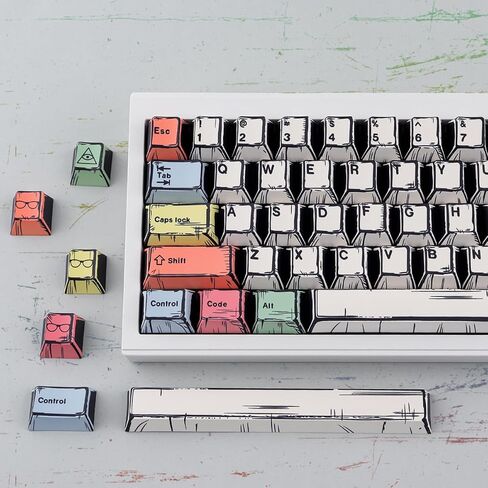 Tsungup PBT Keycaps 138 مفتاحًا Mao Profile Keycaps لطيف رياض الأطفال مخصص Keycaps Pastel Keycaps مجموعة كاملة من صبغ التسامي لتخطيط ANSI Cherry MX Switches لوحات المفاتيح الميكانيكية in Kuwait