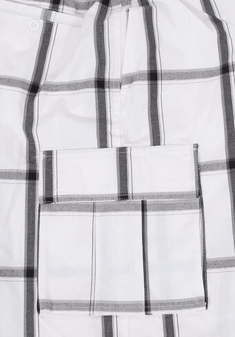 Shaka Wear Shorts Men's Cargo Shorts - Plaid غير الرسمي مريح فضفاضة مرنة الخصر متعددة الجيب سراويل العادية كبيرة S ~ 5xl in Kuwait