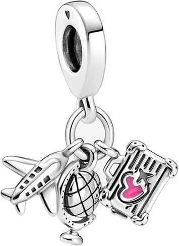 10 Pack Silver Charms for Pandora Bracelets and Necklaces Charms for Women CZ Pendant Jewelry Charm Set in Kuwait