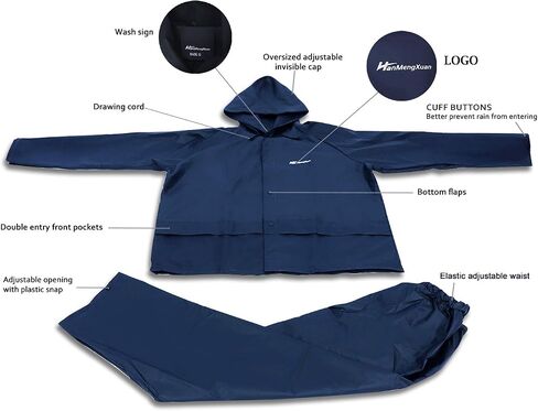 Rain Suits for Men Ultra-Lite Waterproof Protective Rain coats Rain Gear Workwear Fits Men Women in Saudi Arabia