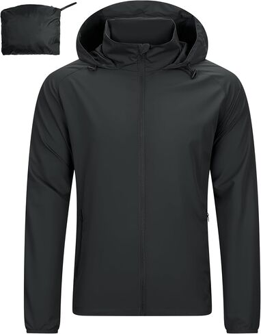 33,000ft Men's Rain Jacket Waterproof Lightweight Raincoat Packable Rain Shell Windbreaker with Hood for Golf Hiking Travel in Saudi Arabia