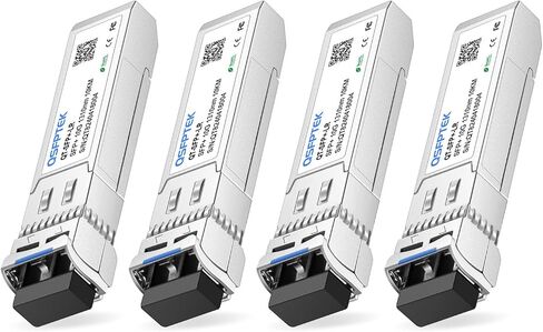 QSFPTEK 1Pack 10GBASE-LR 10G SFP+ Module, 1310nm, 10km, DDM LC Mini-GBIC Transceiver for Cisco SFP-10G-LR, Ubiquiti UF-SM-10G, Mikrotik, Netgear, Qnap NAS, D-Link, TP-Link in Kuwait