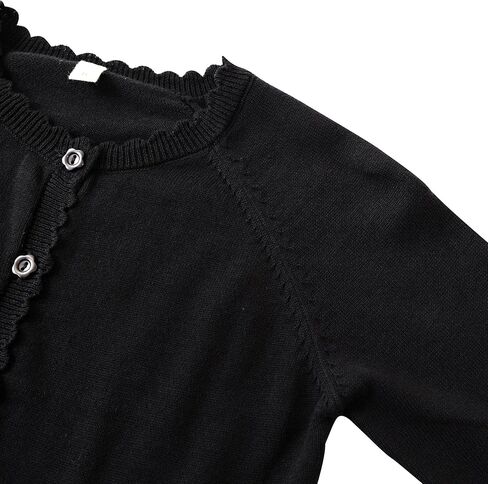 Girls Cardigan Sweater Long Sleeve Knit Bolero Shrug Cropped Tops Kids Cardigans with Button in Kuwait