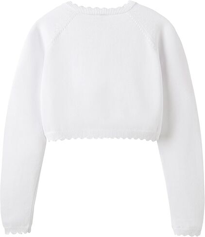 Girls Cardigan Sweater Long Sleeve Knit Bolero Shrug Cropped Tops Kids Cardigans with Button in Kuwait