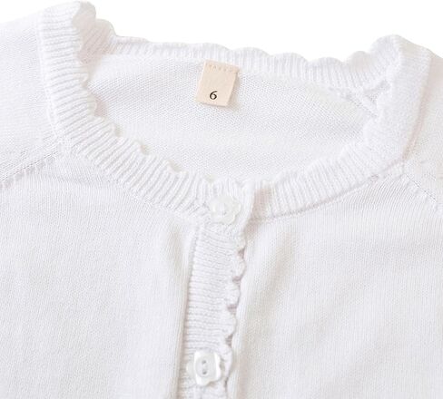 Girls Cardigan Sweater Long Sleeve Knit Bolero Shrug Cropped Tops Kids Cardigans with Button in Kuwait