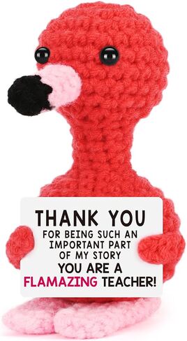 Teacher Appreciation Gifts in Bulk, Thank You Gifts for Teacher Women Men, Graduation End of Year Gift for Teacher from Student, Birthday Retirement Handmade Crochet Aninals Flamingo Decorations in Saudi Arabia