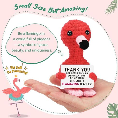 Teacher Appreciation Gifts in Bulk, Thank You Gifts for Teacher Women Men, Graduation End of Year Gift for Teacher from Student, Birthday Retirement Handmade Crochet Aninals Flamingo Decorations in Saudi Arabia