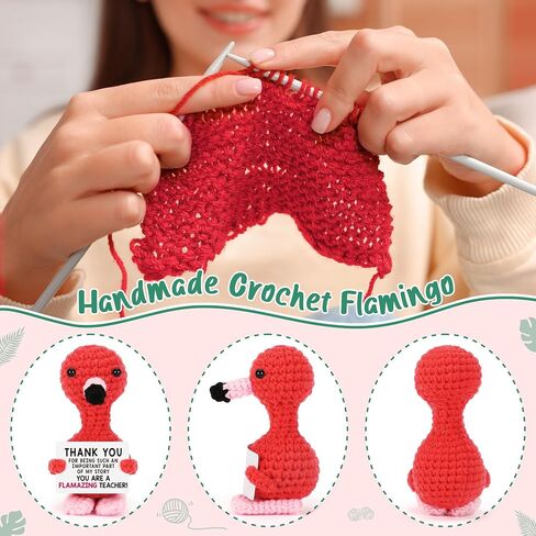 Teacher Appreciation Gifts in Bulk, Thank You Gifts for Teacher Women Men, Graduation End of Year Gift for Teacher from Student, Birthday Retirement Handmade Crochet Aninals Flamingo Decorations in Saudi Arabia
