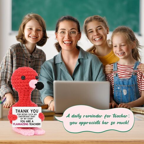 Teacher Appreciation Gifts in Bulk, Thank You Gifts for Teacher Women Men, Graduation End of Year Gift for Teacher from Student, Birthday Retirement Handmade Crochet Aninals Flamingo Decorations in Saudi Arabia