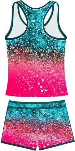 Belovance Girls Swimsuit من قطعتين Tankini بدلات السباحة المتسابقين السباحة مع شورتات رياضية الأطفال في سن المراهقة يرتدي 5-14 سنة in Kuwait