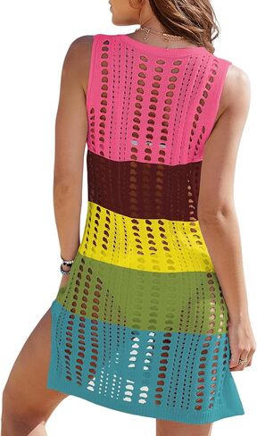 Buauty Women's Crochet Swimsuit Coverup - ثوب بيكيني خفيف الوزن لباس للشاطئ وبدلة السباحة وأساسيات العطلات in Saudi Arabia