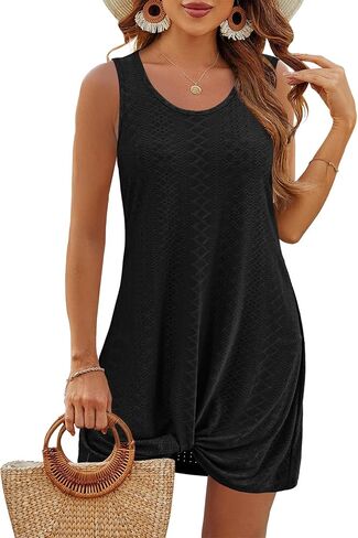 Swimsuit Coverup for Women 2025 Bathing Suit Beach Vacation Clothes for Women Crew Neck Twisted Dress in Saudi Arabia
