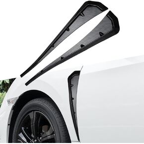 2 PCS Car Fender Side Vents, Carbon Fiber Spoiler Body Fender Decorative Stickers, Air Flow Intake Hole Grille Carbon Fiber Car Accessories, for Most Cars (Carbon Fiber Black)