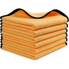 HOMEXCEL Microfiber Towels for Car, Premium Cleaning Cloth Lint Free,Scratch Free, Strong Water Absorption, Car Washing Drying Towel for Household, Auto Detailing, Windows, 16" x 16 ", 6 Pack