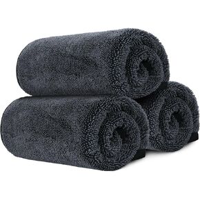 2 Packs Car Drying Towel (36"x24"), Microfiber Towels for Car Detailing, Ultra Absorbent Cleaning Cloth Without Streaks or Scratches, Fits for Cars, Trucks, Motorcycles, 600GSM