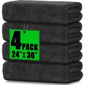 2 Pack Microfiber Towels (36"x 24") Extra Large Ultra Absorbent Drying Towel for Cars and Trucks, Without Streaks, Scratches, or Water Spots