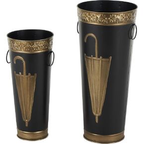 DECO 79 SMBRELLA STAND ، 2 قطعان بحجم مريح ، أسود