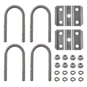 طقم براغي Lonffery U ملاءمة لمحور دائري 2-3/8 "3500 رطل ، 5-1/2" u-bolts الطويل ، ألواح U-Bolt لـ 1-3/4 "أو 2" ، 1/2-20 صواميل سداسية