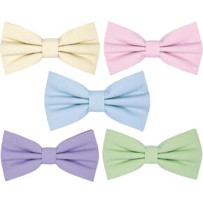 الأولاد القطن روابط 5 قطع ، Bowties الكلاسيكية مسبقا قابلة للتعديل قابلة للضبط القوس bowtie للأطفال