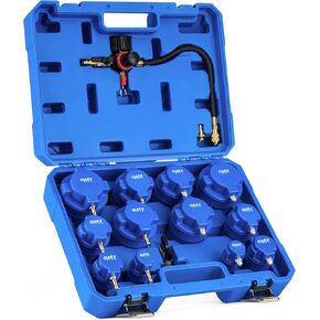 Orion Motor Tech Turbo Boost Leak Tester Set, Turbo System Leakage Tester Kit with Smoke Adapter 6 Pairs of Stepped Adapters 1.2" to 3.5", Turbo Pressure Leak Tester for Cooling Emission Exhaust Pipes